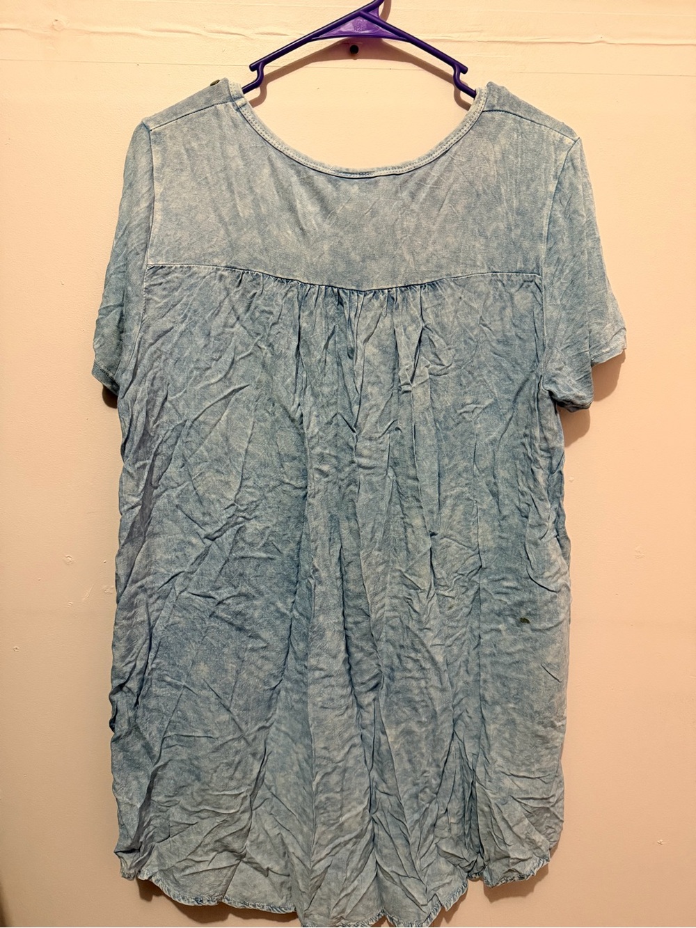Light Blue Eyelet Scoop Neck Top | Large - Picture 4 of 5